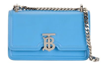 Mini TB Chain Shoulder Bag, &pound;395, Handbags, Blue, Leather, Front view